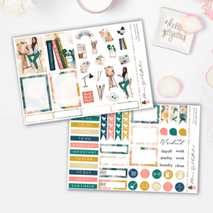 Watercolor Babe Sticker Kit