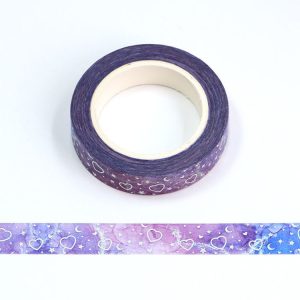 Purple Stars Heart Washi Tape