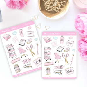 Girly Office Mini Sticker Kit
