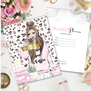Monthly Planner - Messy Bun & Coffee