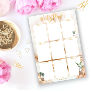 Weekly Planner Pad - Rose Gold & Plants